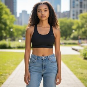 EUC NIKE Sz. M Black Dri-fit Lined Sports Bra